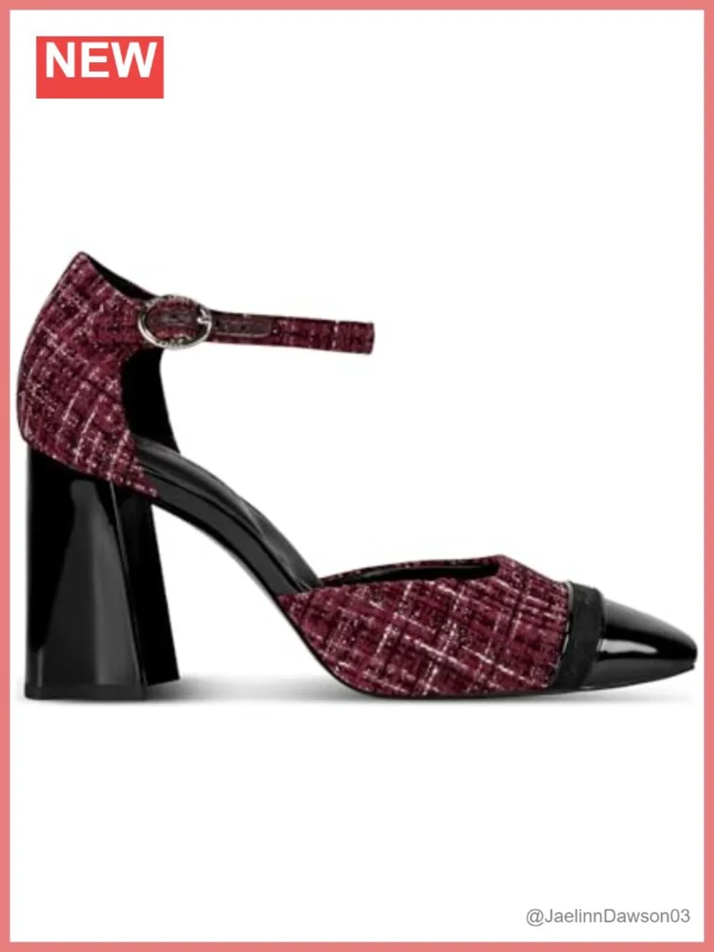 Sapphira Closed Toe Block Heel Pump Ankle Strap